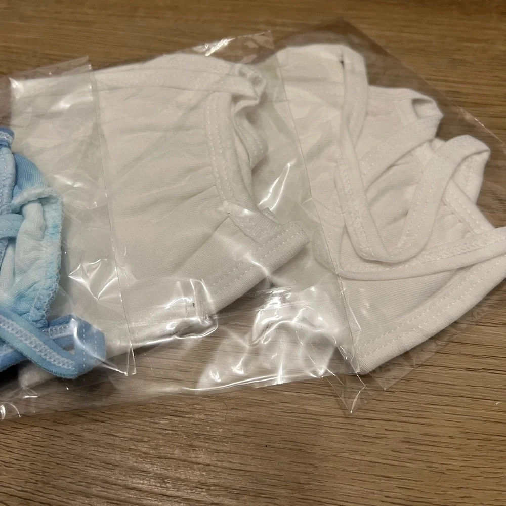 Tie-Dye Cotton Face Mask Set - Blue & Pink